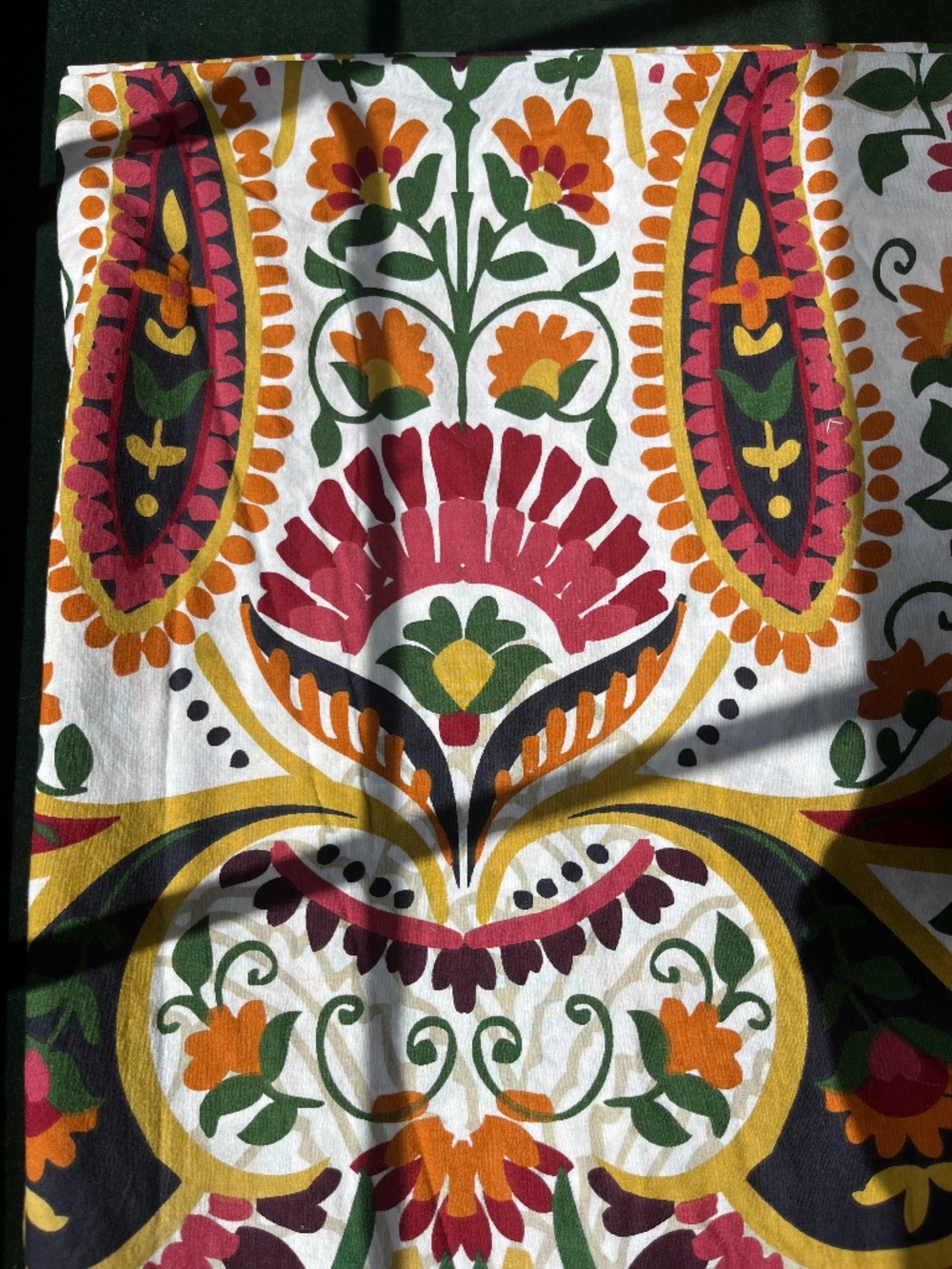 Mudhut Shower Curtain NWOT - Colorful Boho Floral Medallion Suzani Cotton 72x72